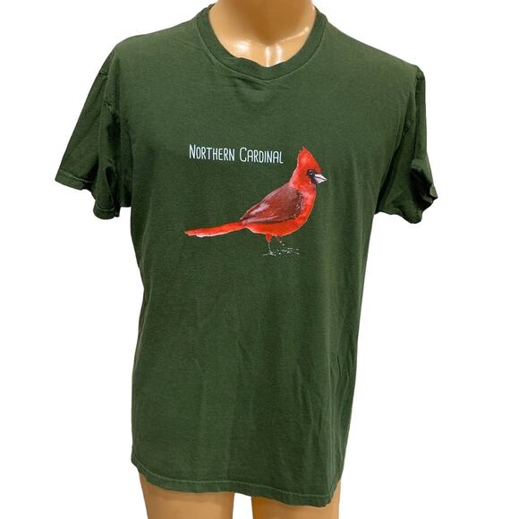 Hanes Other - Hand Printed Upcycled Mens Large Wingspan Inspired Northern Cardinal Bird Tee